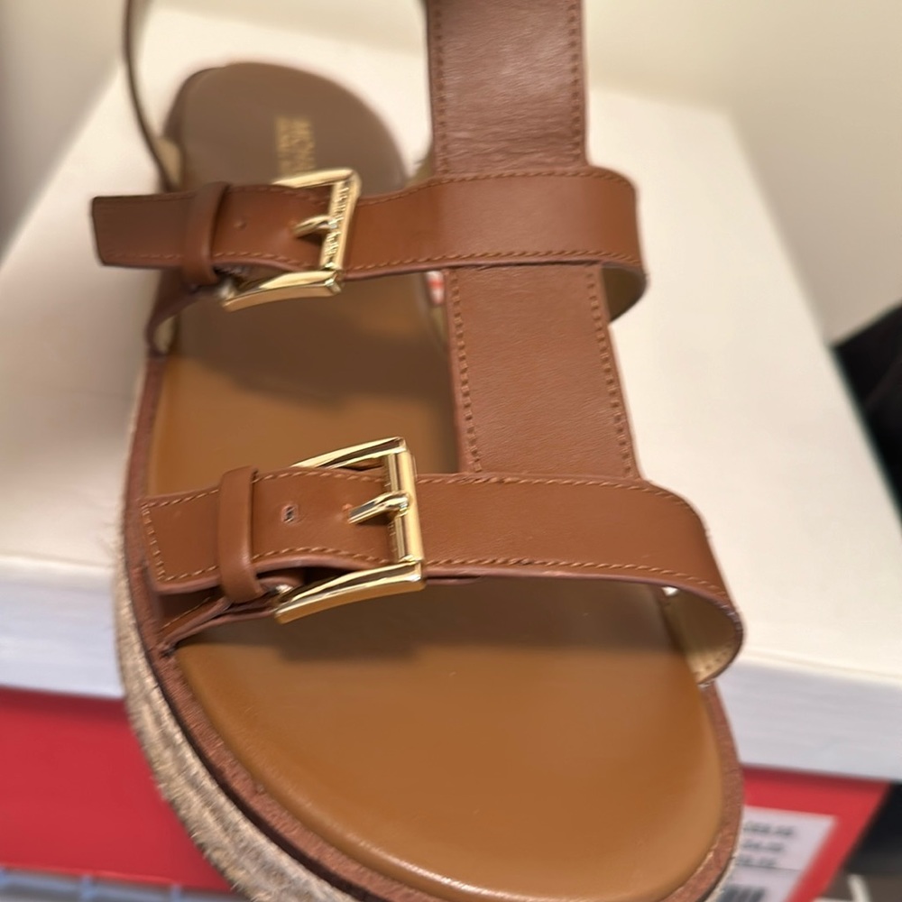 Michael Kors, strapping, golden tan sandals, women’s size 10.